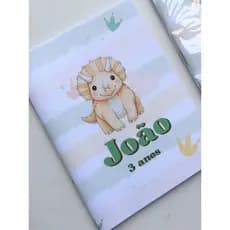 Caderneta com lápis Personalizado dinossauro Capa Flexível |Com Nome e Idade | Lembrancinha Festa.Fazemos todos os temas