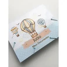 Pasta Bebê balão Personalizada com Nome- Ideal para Caderneta de Saúde, Exames, documentos