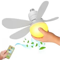 Ventilador de Teto 40W C/ Luzes Integradas Ventila e Ilumina C/ Controle E27 Led Bivolt 3 Modos de Luz