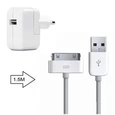 Kit de Carregador Fonte 10w + Cabo Usb de 1,5 metros 30 Pinos de iPhone 4 / 4s/ iPad 2 3