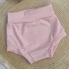 TAPA FRALDA - SHORT INFANTIL - TECIDO CANELADO - MENINA - CALCINHA -  BEBÊ - VERÃO