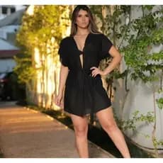 Saida de praia curta e leve aberta kimono