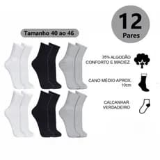 Kit Pares Meia Masculina Meias Cano Alto Algodão Meias Masculinas 40 Ao 46 rrbrink