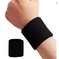 02x Munhequeiras Pulso Preta Unissex Masculino Feminino Tênis Academia