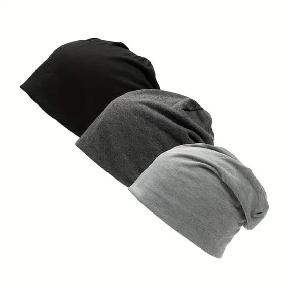 3 Gorro unissex camada dupla, poliéster, elásticos, para adultos, estilo casual, Touca
