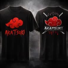 Camisa Akatsuki Naruto Streetwear Anime Preta Unissex