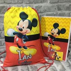 40 Mochilinhas Sacolinhas + 40 Revistinhas de colorir + 40caixinha de giz De Cera Grátis todos os temas