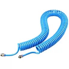 01 Mangueira PU Espiral 8 x 15 Metros e 2 Conexão reta 1/4 BSP X 8 mm