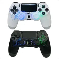 Controle Joystick Wireless Sem Fio Bluetooth Double Shock Com Led Compatível Ps4/Pc/Tv