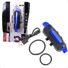Lanterna Traseira De Bike Sinalizador Para Bicicleta Luz De Led Recarregavél Usb AZUL