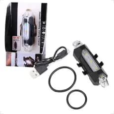 Lanterna Traseira Bike Sinalizador Para Bicicleta Luz De Led Recarregavél Usb BRANCO
