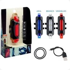 Lanterna Traseira De Bike Sinalizador Para Bicicleta Luz De Led Recarregavél Usb