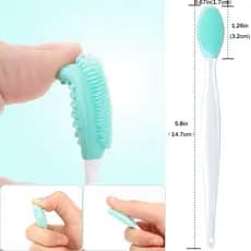 Escova Silicone Esfoliante Dupla Face Nariz, Boca, Rosto. unitário. Aproximadamente 14cm.