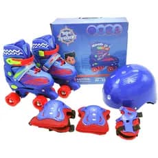 Patins Quad Infantil Ajustável Unitoys Com Capacete e Kit de Proteção Completo