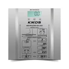 Balança Digital Corporal Ison Mede Gordura, Água e Peso Até 150 Kg Vidro Temperado Kikos Ty51
