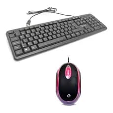 Kit Teclado E Mouse Basico Com Fio Usb Escritório Office