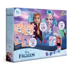 Superkit 3 Em 1 Frozen Disney Quebra-cabeça Dominó E Memória