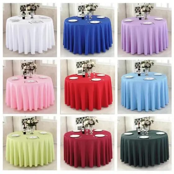 Toalha de Mesa Redonda 1,5m Tecido Oxford Liso Cores Vivas Premium