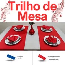 3 Caminho Mesa 0,45x1,45m Trilho Liso Tecido Oxford