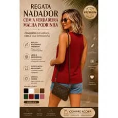 Regata feminina NADADOR camiseta academia malha PODRINHA  blusa fitnees.