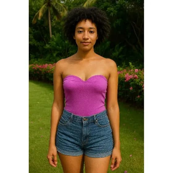 Blusa feminina tomara que caia coração em suplex