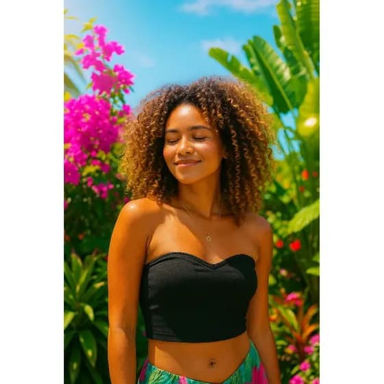 Kit cropped top faixa coração em suplex