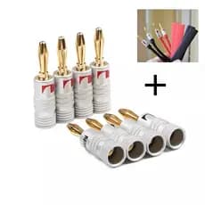 Kit 20 plugs banana Nakamichi premium  + 20 protetores termoretrateis importados