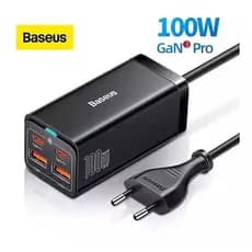Multi Carregador Baseus de 100 W GAN 3 com 4 portas USB e tipo C p/ Macbook /iphone/laptop/ top de linha -Pronta entrega