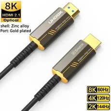 Novo cabo hdmi fibra otica 2.1 8k gold flagship alta qualidade ideal  projetores e placas de video - 20 m