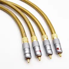 Novo par de Cabos high end rca importado 8mm hexlink 5c prata com plugs Nakamichi top - 1m