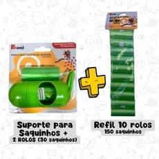 Kit Suporte Cata Caca Saquinhos Higiênicos para Cachorros, Cães, Pets, Gatos + Refil 150 Saquinhos