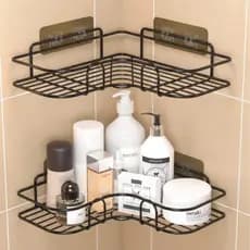 1/2/3 Prateleira Suporte De Banheiro Para Parede Cozinha Com Alto Adesivos Porta Shampoo Rack