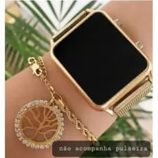 Relógio Feminino Led Watch Digital Luxo Strass Rosé Preto Prata lindo 3453