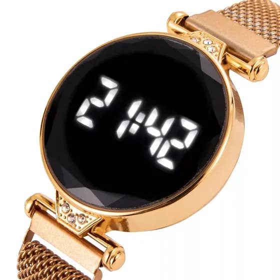 Relógio Digital Led Feminino Prova D Água  Pulseira De Ima magnetica 221