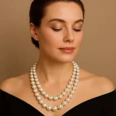 Colar de Pérolas 2 Voltas Retrô Elegância Vintage Fantasia Bijuteria Clássica Anos 60 Moda Feminina
