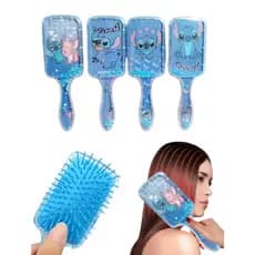 Escova de cabelo Stitch cerdas macias adulto e infantil Lilo Stich Angel Disney Desenho Criança Cabelo Pente Stit Azul
