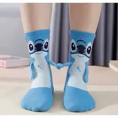 Meia lilo stitch angel magnética charmosa divertido união personagens lúdica moderna confortável stit estire Disney