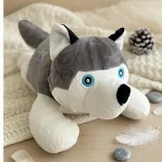 Pelúcia Cachorro Husky Travesseiro Macio Decorativo Infantil Presente Fofo Confortável Dormir Abraçar Quarto Criança Dog