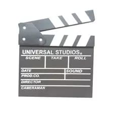Claquete Cinema Decorativo Gravação Estúdio Youtuber Blogueira Insta Enfeite Decoração Inglês Em Madeira 20x19,5cm