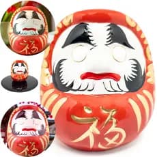Enfeite Decorativo Daruma Boneco Sorte Paz Prosperidade Fortuna Zen Decoração Casa