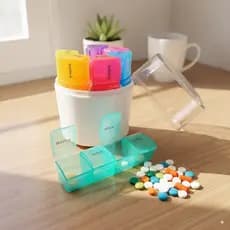 Porta Comprimidos Medicamento Estojo Divisórias Suplementos Caixinha Organizadora  Diário Semanal Compacto