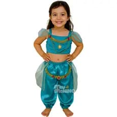 Fantasia Infantil Jasmine Menina Vestido de Princesa