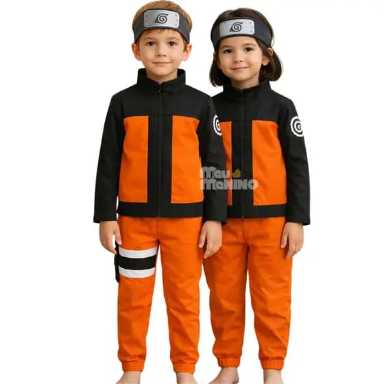 Conjunto Naruto Jaqueta e Calça Com Acessórios