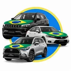 Capa Para Capô De Carro Bandeira Brasil Elástico Ajustável
