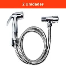 Kit 2 Ducha Higiênica Cromada Com Registro 1/4 Volta chuveirinho