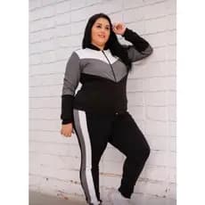 CONJUNTO DE ZIPER FEMININO CREPE PLUS SIZE
