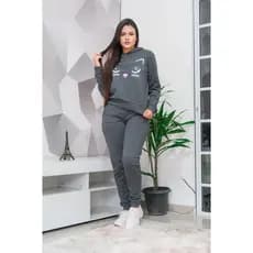Conjunto Feminino Inverno com capuz Moletom flanelado quentinho