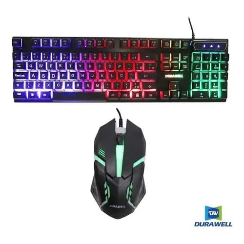 Teclado E Mouse Gamer Durawell Dw-550 Com Luzes no Teclado e Mause
