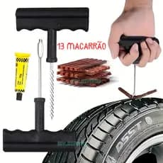 Kit Reparo Pneu Sem Camara Moto Carro + 10 Refis Macarrão Pneu