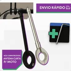 Antena Corta Pipa Moto Retrátil Anti Cerol Aço Inox Guidão